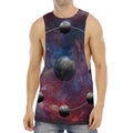 Galaxy Lunar Phase Print Men's Muscle Tank Top