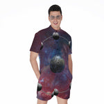 Galaxy Lunar Phase Print Men's Rompers