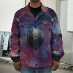Galaxy Lunar Phase Print Men's Shirt Jacket