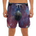 Galaxy Lunar Phase Print Men's Split Running Shorts