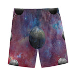 Galaxy Lunar Phase Print Men's Sports Shorts