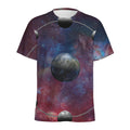 Galaxy Lunar Phase Print Men's Athletic T-Shirt