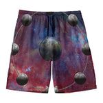 Galaxy Lunar Phase Print Men's Swim Trunks