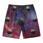 Galaxy Lunar Phase Print Men's Swim Trunks