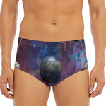 Galaxy Lunar Phase Print Men's Triangle Swim Briefs
