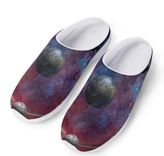 Galaxy Lunar Phase Print Mesh Casual Shoes