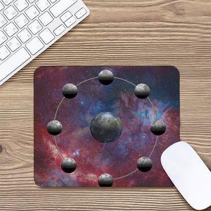 Galaxy Lunar Phase Print Mouse Pad
