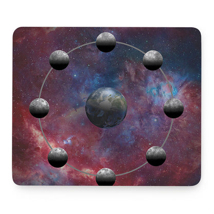 Galaxy Lunar Phase Print Mouse Pad