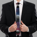 Galaxy Lunar Phase Print Necktie