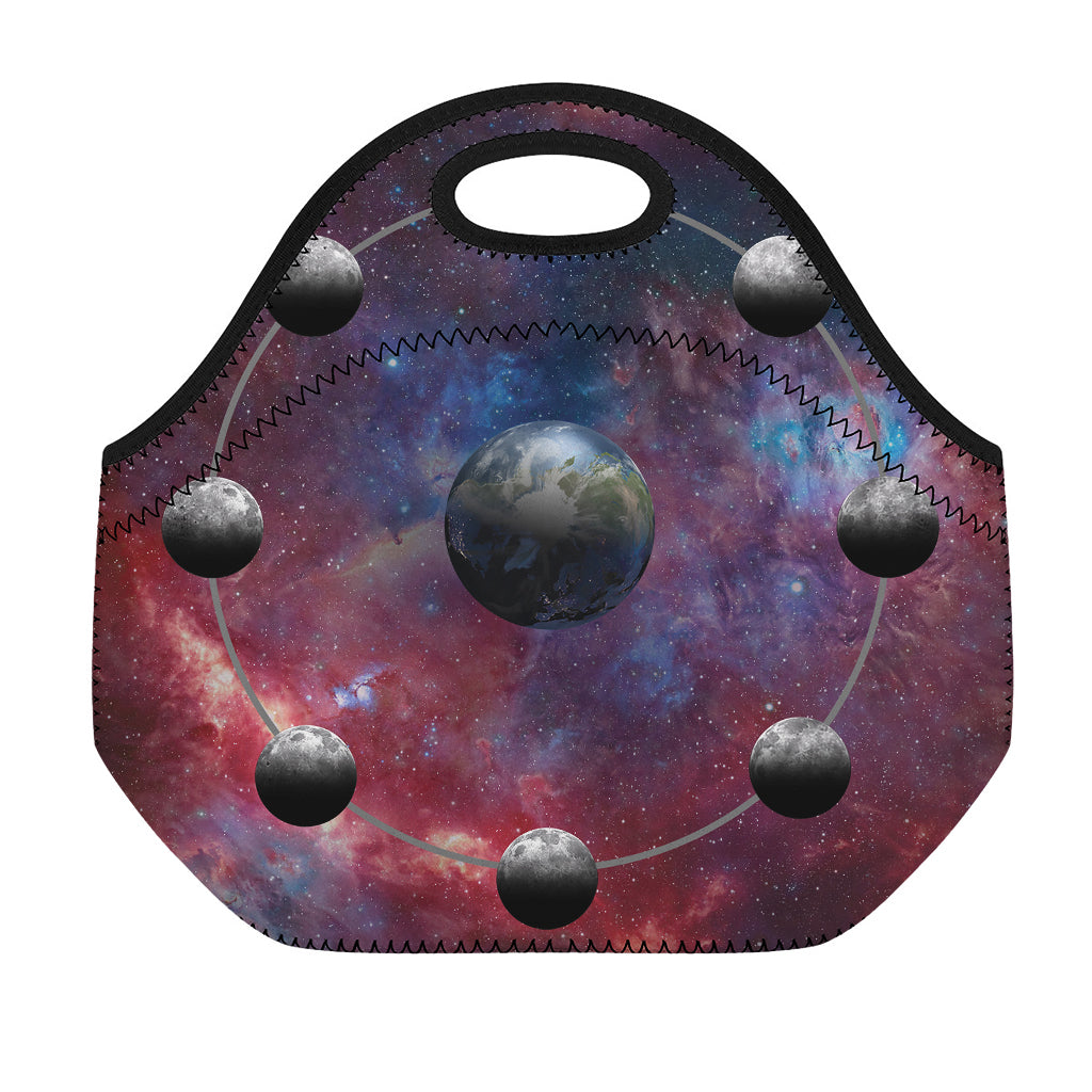 Galaxy Lunar Phase Print Neoprene Lunch Bag