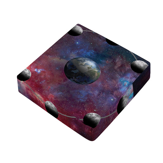 Galaxy Lunar Phase Print Outdoor Seat Cushion Cover
