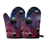 Galaxy Lunar Phase Print Oven Mitts