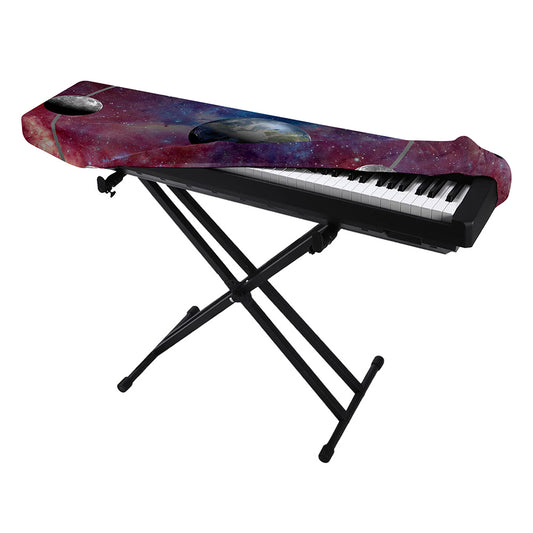 Galaxy Lunar Phase Print Piano Keyboard Cover