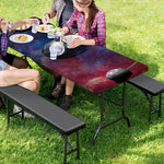 Galaxy Lunar Phase Print Picnic Table Cover