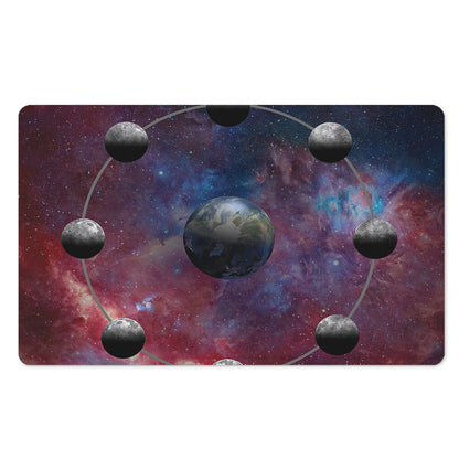 Galaxy Lunar Phase Print Polyester Doormat