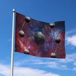 Galaxy Lunar Phase Print Polyester Flag