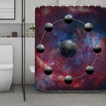 Galaxy Lunar Phase Print Polyester Shower Curtain