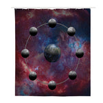 Galaxy Lunar Phase Print Polyester Shower Curtain