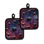 Galaxy Lunar Phase Print Pot Holders