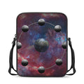 Galaxy Lunar Phase Print Rectangular Crossbody Bag