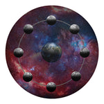 Galaxy Lunar Phase Print Round Blanket