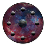 Galaxy Lunar Phase Print Round Floor Mat