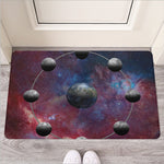 Galaxy Lunar Phase Print Rubber Doormat