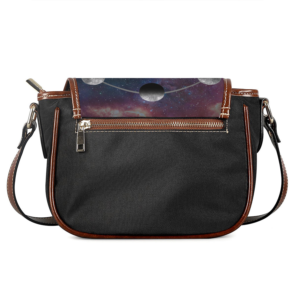 Galaxy Lunar Phase Print Saddle Bag