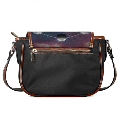 Galaxy Lunar Phase Print Saddle Bag