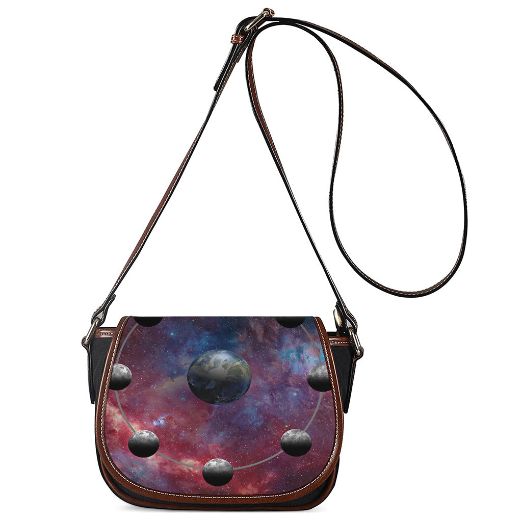 Galaxy Lunar Phase Print Saddle Bag
