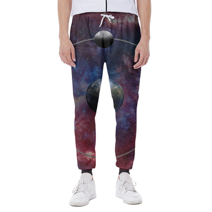 Galaxy Lunar Phase Print Scuba Joggers