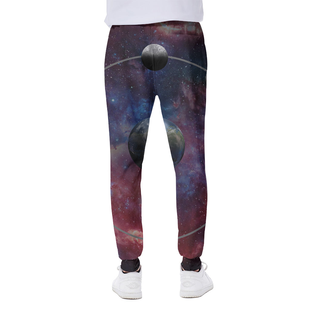 Galaxy Lunar Phase Print Scuba Joggers