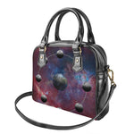 Galaxy Lunar Phase Print Shoulder Handbag