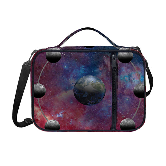 Galaxy Lunar Phase Print Shoulder Strap Bible Bag