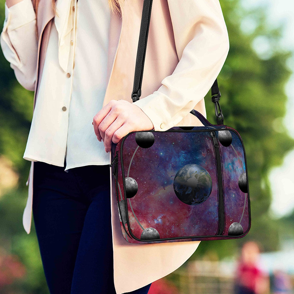 Galaxy Lunar Phase Print Shoulder Strap Bible Bag