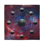 Galaxy Lunar Phase Print Silk Bandana