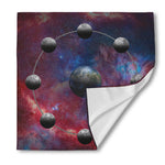 Galaxy Lunar Phase Print Silk Bandana