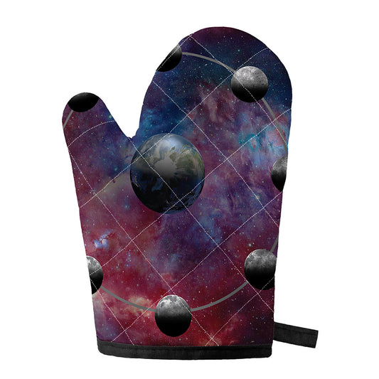 Galaxy Lunar Phase Print Single Oven Mitt