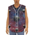 Galaxy Lunar Phase Print Sleeveless Baseball Jersey
