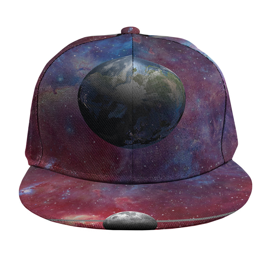 Galaxy Lunar Phase Print Snapback Cap