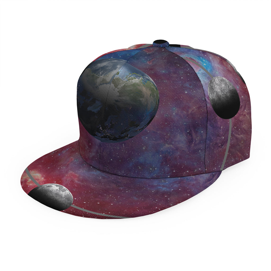 Galaxy Lunar Phase Print Snapback Cap