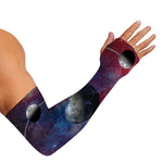 Galaxy Lunar Phase Print Sun Protection Arm Sleeves