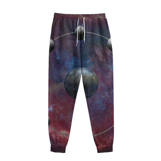 Galaxy Lunar Phase Print Sweatpants