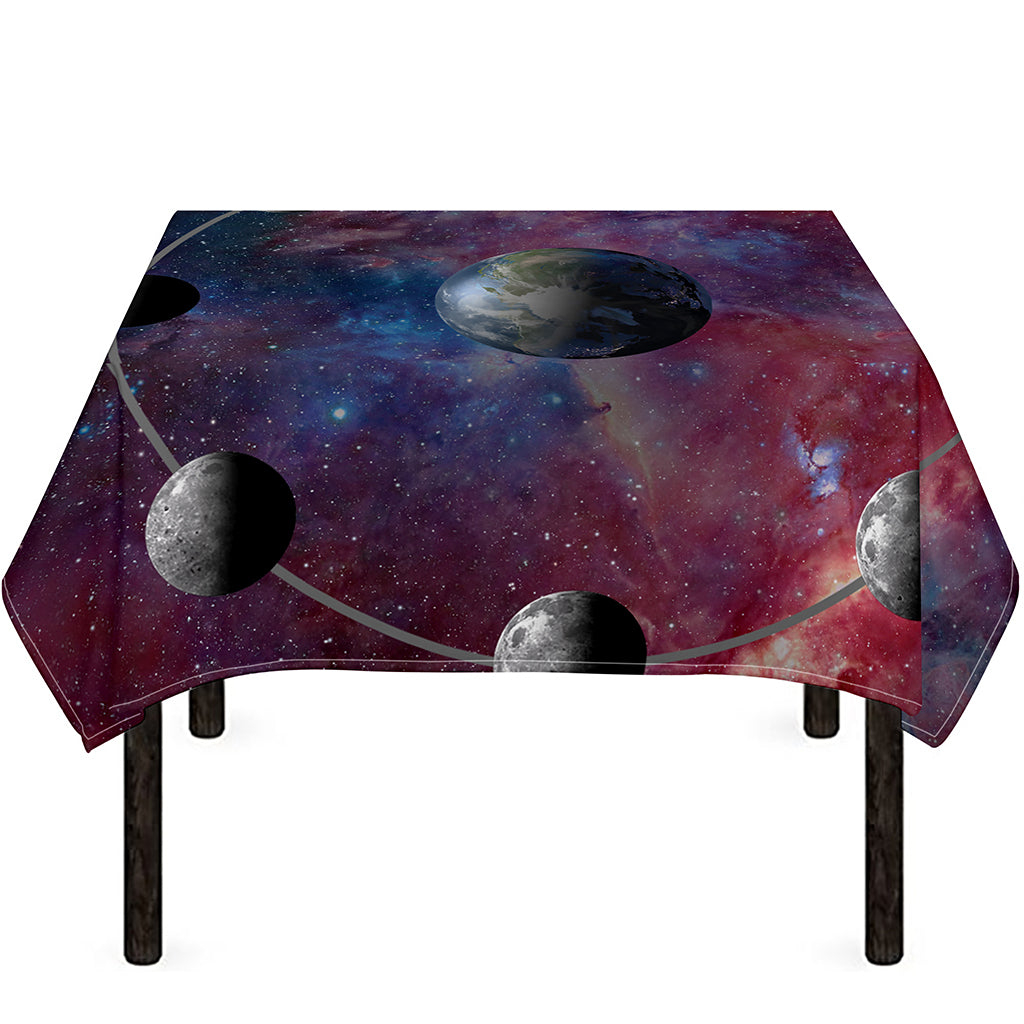 Galaxy Lunar Phase Print Tablecloth