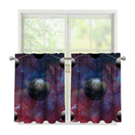 Galaxy Lunar Phase Print Tier Curtains