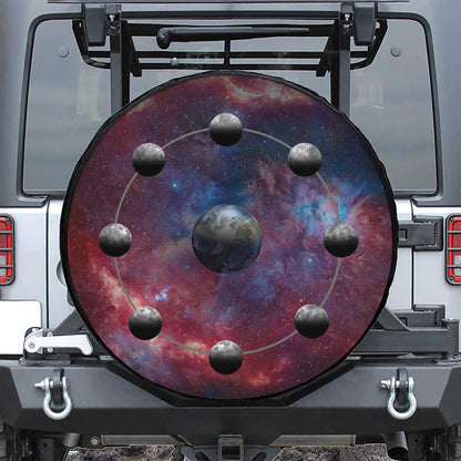 Galaxy Lunar Phase Print Tire Cover