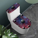 Galaxy Lunar Phase Print Toilet Lid And Tank Cover Set