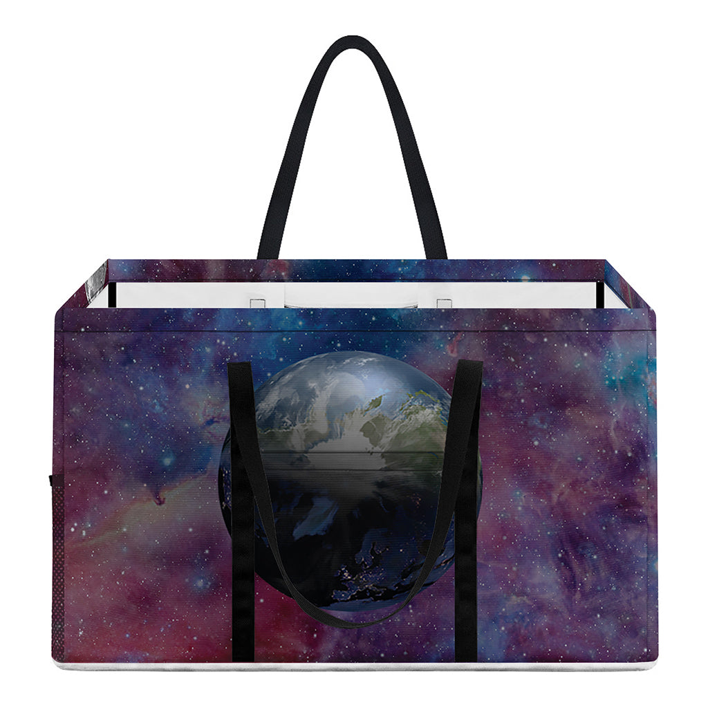Galaxy Lunar Phase Print Utility Tote Bag