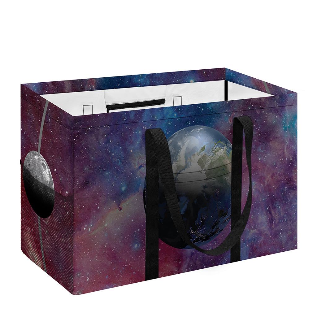 Galaxy Lunar Phase Print Utility Tote Bag