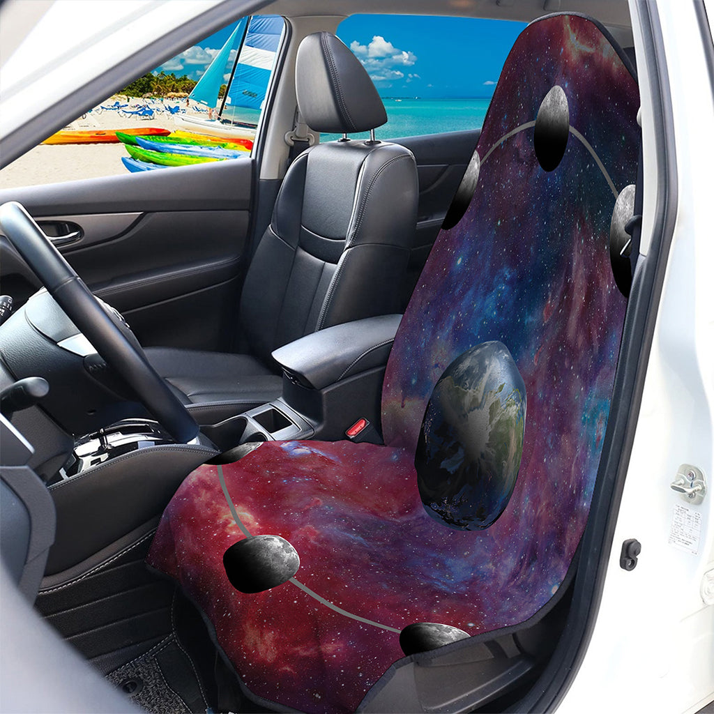 Galaxy Lunar Phase Print Waterproof Car Seat Cover